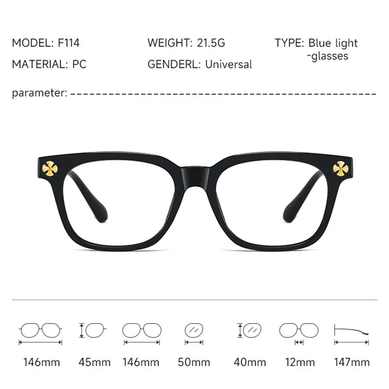 Gafas Anti-Luz Azul Somnae Negro y Plateado