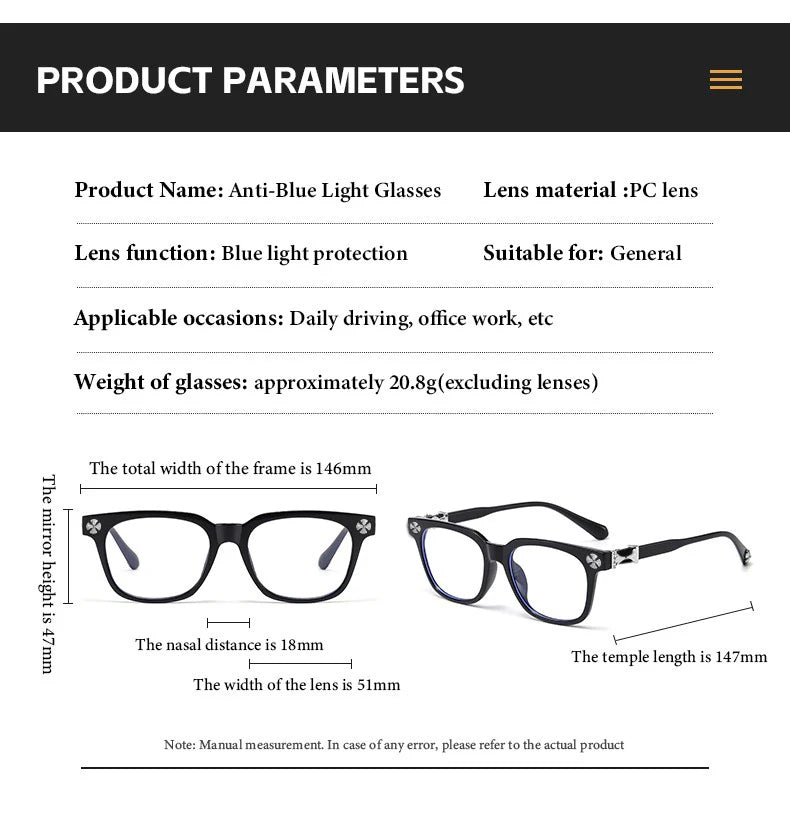Gafas Anti-Luz Azul Somnae Negro y Plateado